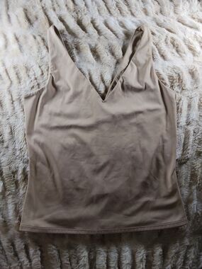 Express Sleeveless V-Neck Camisole in Beige